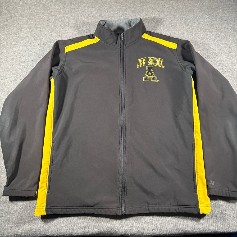 Russell Athletic Softshell Jacket Mens Medium Grey App State Mountaineers Zip